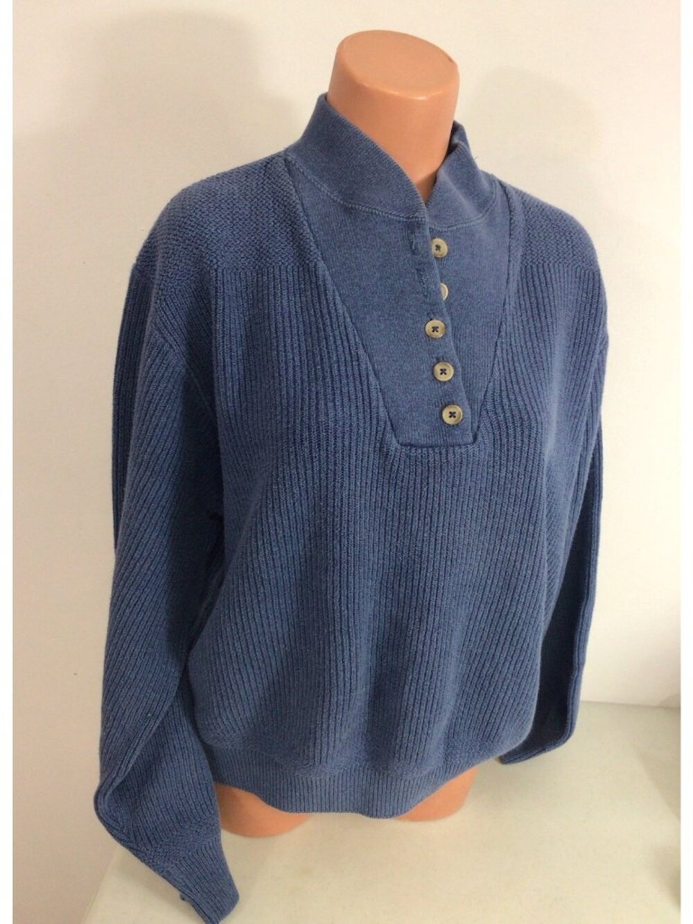 LL Bean Vintage Irish Fisherman Sweater Henley Womens XL Made USA